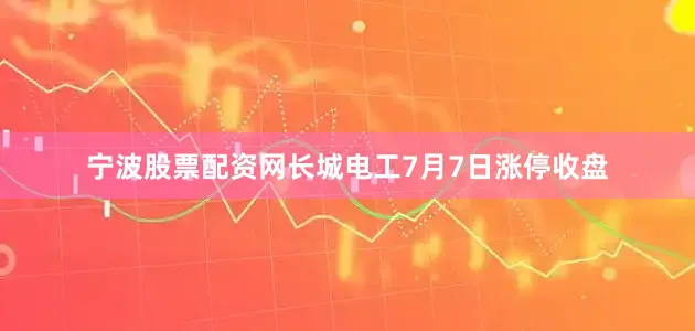 宁波股票配资网长城电工7月7日涨停收盘