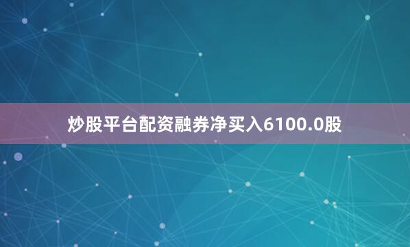 炒股平台配资融券净买入6100.0股